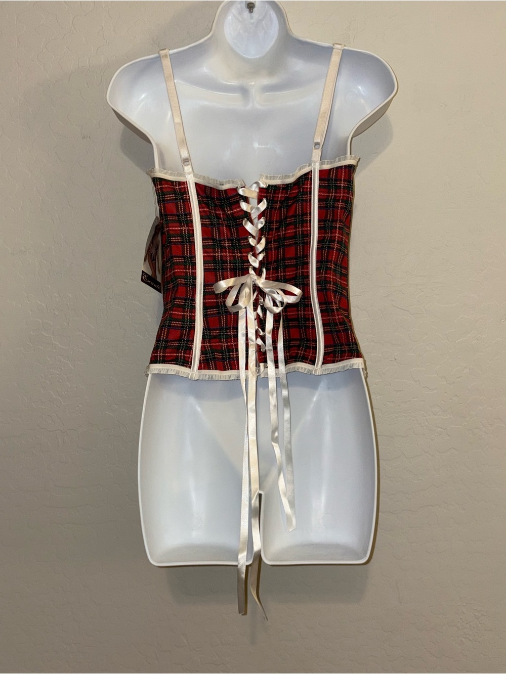 Vintage Escante plaid Corset Bustier Y2K 00’s Preppy Size Large NWT - Picture 5 of 9